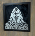 Plague Doctor Engraved Glass Mirror | Gothic Horror Wall Decor