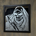 Grim Reaper Engraved Glass Mirror | Gothic Horror Wall Decor