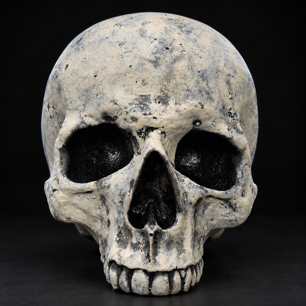 Realistic Human Skull Prop | Gothic Skeleton Halloween Decor