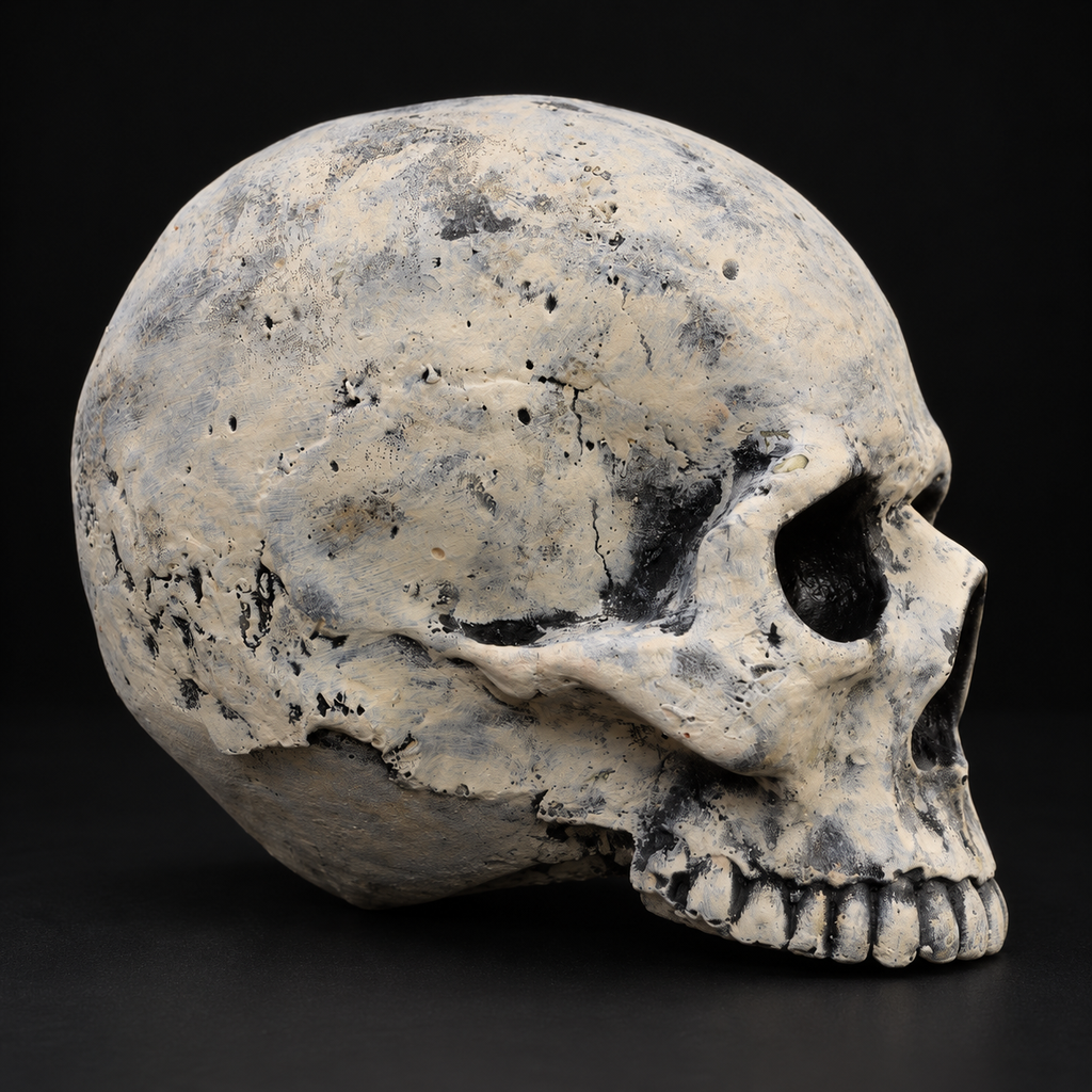 Realistic Human Skull Prop | Gothic Skeleton Halloween Decor
