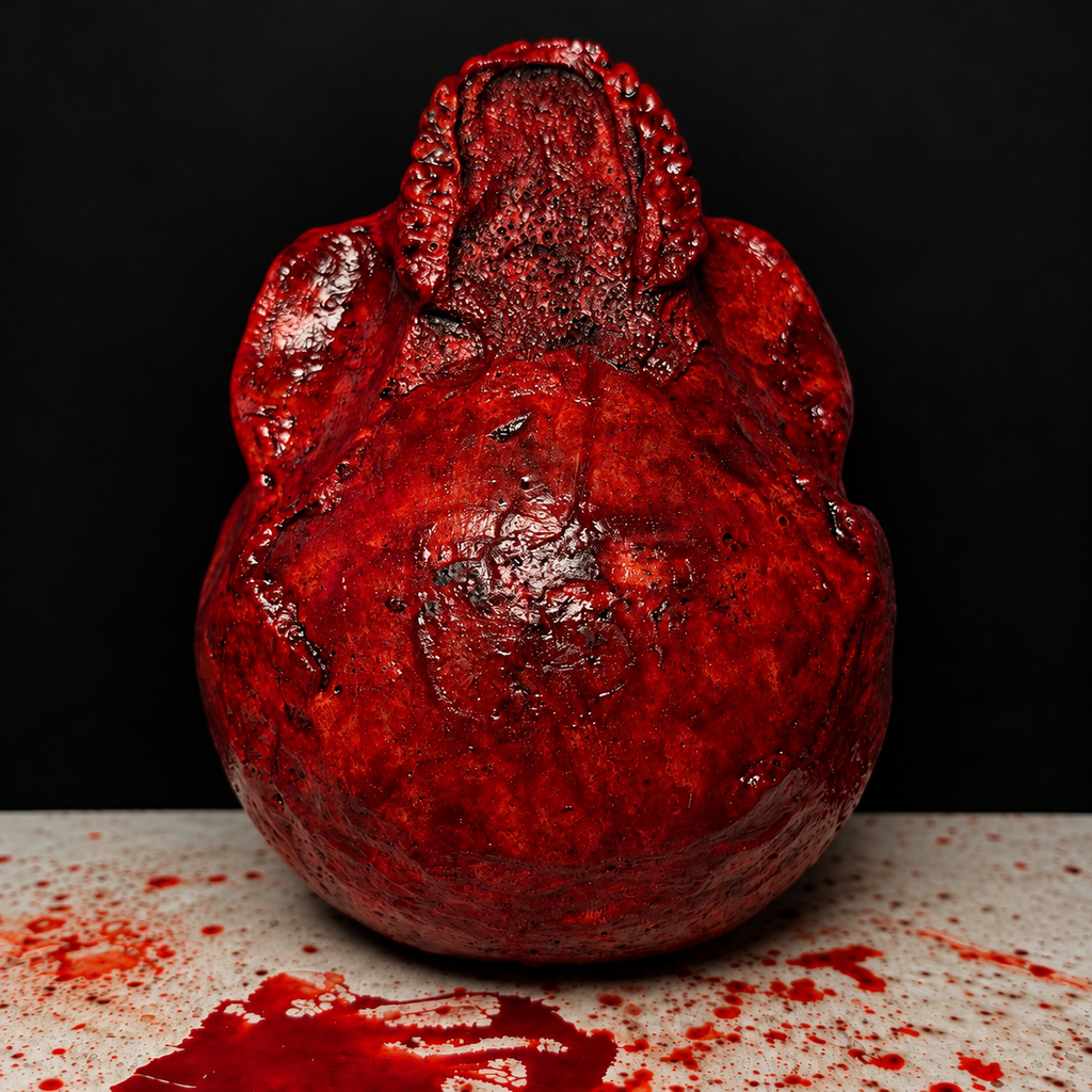 Realistic Gory Human Skull Prop | Bloody Gore Halloween Decor