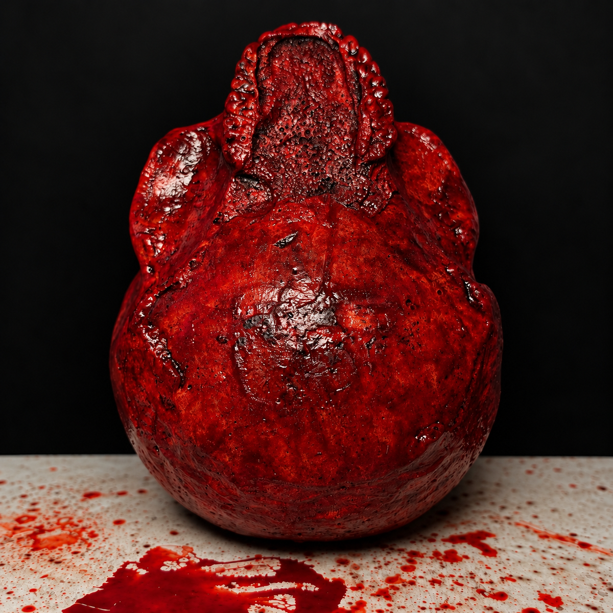 Realistic Gory Human Skull Prop | Bloody Gore Halloween Decor
